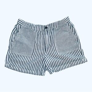 Gap Girlfriend Chino Shorts Women's Size 10‎ Regular Striped Navy & White